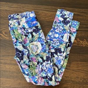 Watercolor Floral Jeans